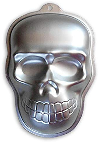 Ulalaza Moule de gâteau de crâne 3D Halloween moule de cuisson en aluminium antiadhésif outils de cuisson de bricolage