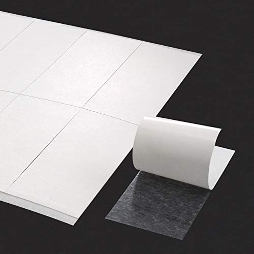 KLEBESHOP24 Mounting Adhesive Pads | Double-Sided Strong Adhesive | 25 x 50 mm | Made of Paper Fleece | With Protruding Cover | Temperature Resistant / Pack of 100