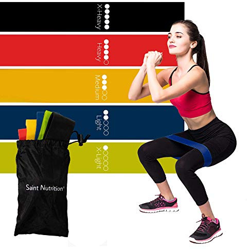 Saint Nutrition® Fitnessbänder Set, Resistance Bands, Widerstandsbänder, für Muskelaufbau, Gymnastik, Yoga, Theraband Fitnessband Trainingsbänder