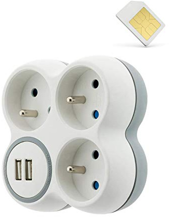 SPY TEC | Micro GSM Espion dans Multiprise Triplette + 2 Ports USB - Écoute à Distance - Autonomie illimitée - Mouchard GSM - Made in France