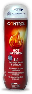 Control Hot Passion Gel Massaggio 3 in 1 A Base D'Acqua con Effetto Riscaldante - 100% Made in Italy - 200 Ml