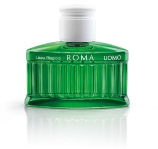 Laura Biagiotti, Roma Uomo Green Swing, Eau de Toilette, 75 ml | Fragranza Floreale e Legnosa, Note Fresche ed Energizzanti, Iconico Flacone Verde Ispirato al Pantheon Romano