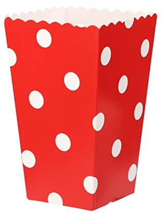 Miying 26 stycken popcor lådor röda ränder och pricka popcorn påsar liten godispåse papperspåsar partypåse perfekt för biograf fester evenemang och hemmabio