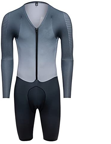 Triathlon-Triathlon-Anzug mit Langen Ärmeln für Herren, atmungsaktiv, schnell trocknend, Team-Skinsuit, Fahrrad-Schwimmlauf, mit Taschen