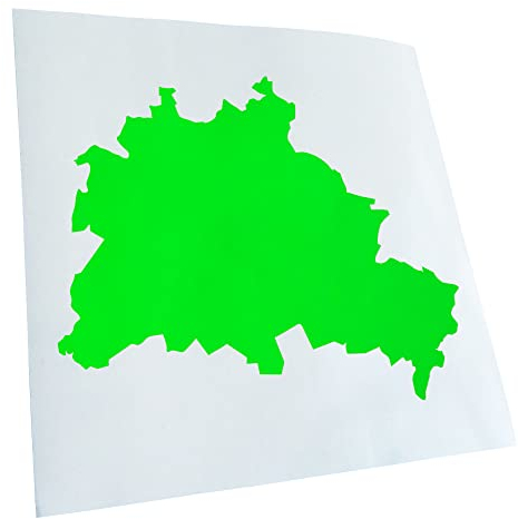 Kiwistar - Autoaufkleber - Neongrün - 24x20cm Berlin Deutschland Silhouette - Heckscheibe Auto Aufkleber wetterfest für Kfz LKW Mofa Truck - Sticker außen selbstklebend Tuning Zubehör für Fenster