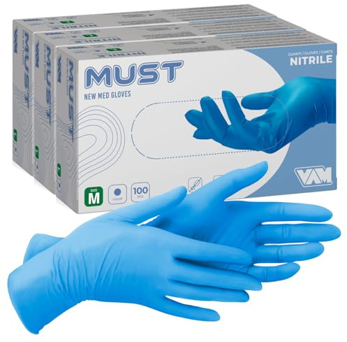 Eurocali 300 Guanti Blu Nitrile Monouso 3,5gr Non Sterili Senza Lattice e Senza Talco per Pelli Sensibili Colore Blu Taglia M