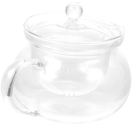 KICHOUSE Small Glass Tea Pot Infuser Heat-Resistant Loose Leaf Tea Maker for Household Brewing