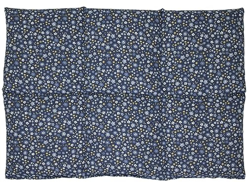 Bio-Dinkelkissen groß 6-Kammer 40x30cm - Bio Füllung & Bio-Stoff Blümchen-blau - Wärmekissen Körnerkissen