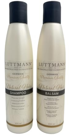LUTTMANN Juego de champú y bálsamo para pelucas, cuidado del cabello de 200 ml cada uno, cuidado intensivo para todas las pelucas, postizos, extensiones de cabello real