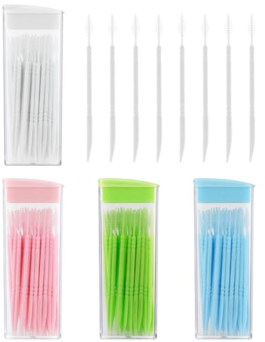 200 Pièces En Plastique Double Tête Fil Dentaire Cure Dents Interdentaires Brosse Bâtons De Dents Outil De Nettoyage Des Dents Cure Dents De Soins Bucco Dentaires Portables