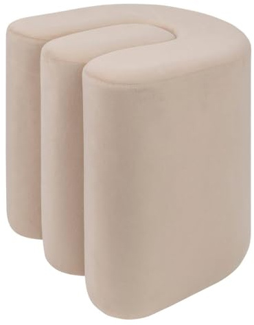 ATMOSPHERA CREATEUR D'INTERIEUR - Pouf bolan in velluto beige 40x40cm
