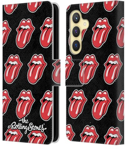 Head Case Designs Officially Licensed The Rolling Stones Tongue Classic Pattern Licks Collection Leather Wallet Case Compatible with Samsung Galaxy S24 5G