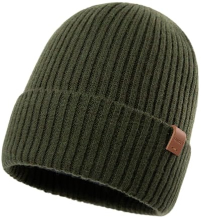 Fancet Beanie Wintermütze für Damen und Herren, für große Köpfe, für Ski | 100 % Merinowolle, isolierendes Fleece-Futter, flexible Passform, weiches hautfreundliches Gefühl, auch für große Kopfumfänge