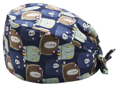 Visxcnu Bonnet Médical ou Calot Cuisine Unisexe Chirurgien,Chapeau Infirmière Bonnet en Tissu,100% Coton - Réglable avec Attaches et Elastique Unisexe