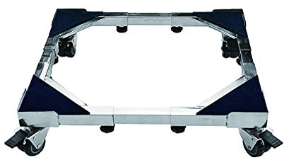 Ruedas para electrodomésticos Carro de frigorífico ajustable de alta resistencia 45-66 cm Lavadora Secadora Estante de acero inoxidable Altura 10,5 cm Lavavajillas Bandejas de suelo con ruedas girat