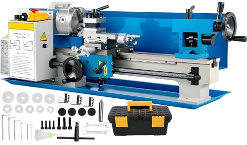 Mini Torno de Metal 550W Mini Torno de Fresado de Metal 180x350mm Tornos Metálicos Mini Herramientas y Accesorios Domésticos de Bricolaje para Máquinas Herramienta de Procesamiento de Metales