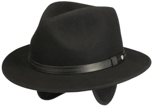 Stetson Traveller Wollhut Herren Winter mit Ohrenklappen schwarz L (58-59 cm)