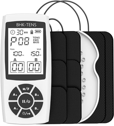 BHK-TENS EMS Muscle Stimulator for Pain Relief Therapy, Electronic EMS TENS Unit Machine for Shoulder Pain Relief, Tens Massager for Neck Pain Relief, Sciatica Pain Relief