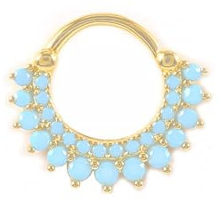 Tolldek 1pcs 925 Sterling Silber Piercing Nasenstecker, Gold 18G Blumen Piercing Nasenring Dünn, Piercing Tragus mit Zirkonia Blau, Lippen Ohr Nasen Piercing Schmuck für Frauen