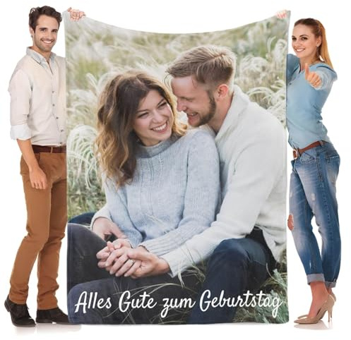 Kasofong Personalisierte Decken mit Foto, Personalisierte Decke, Personalisierte Kuscheldecke, Personalisierte Geschenke für Frauen & Männer, Geburtstagsgeschenk für Frauen