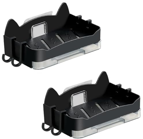 2 Stück Seifenhalter für die Dusche, Wand-Seifenhalter, niedliche Katzen-Seifenschale mit Ablauf und 4 Haken für Badezimmer und Küche (Schwarz)