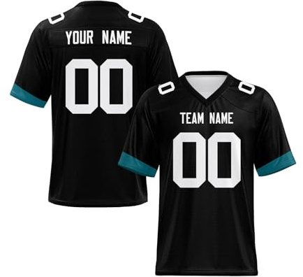 Yunshenla Personalisiert American Football Trikot Herren Damen Kinder Jugend Custom Jersey Personalized Name Und Number Kostüm Schnelltrocknend Rugby Shirt, Personalisierbar Oder Blanko, S 7XL