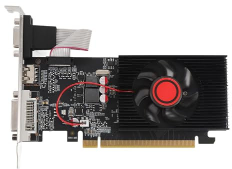 Tarjeta Gráfica, Tarjeta de Video de Juegos de 1 GB DDR3 64 bit, Interfaz PCI Express 2.0 16x, HDMI, DVI, VGA, Ventilador único, Tarjeta de Video de Computadora para Juegos de