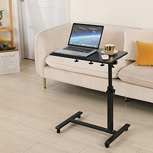 Höhenverstellbarer Betttisch mit Rädern, 58 - 90 cm, Laptop-Schreibtisch, mobiler Computertisch, Gaming-Schreibtisch, Stehpult, mobiler Beistelltisch, Bett, Sofa, Zimmer