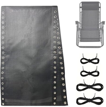 IGTOPS Funda de repuesto para tumbona, kit de reparación para tumbona/tumbona de relajación/silla de jardín, funda de tela de nailon, tela de repuesto, paño de reparación y cuerda de repuesto (160 x