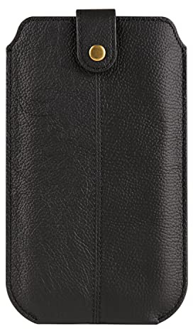 Cell Phone Waist Belt Bag Leather, Leather Mobile Phone Belt Holster with Card Holder, Vertical Mens Small Cellphone Waist Pouch Wallet Carrying Case Purse Pocket Handbag Belt Loop Bags with Belt Clip