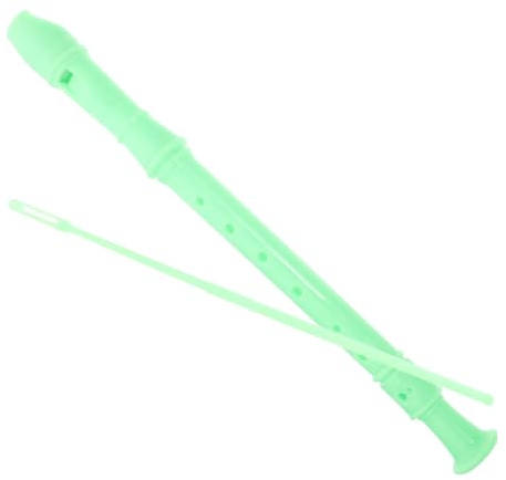 TEMPNAP Durable Flöte für Anfänger Mit Reinigungsstab für Musikunterricht und Auftritte Leuchtend Grün für Erwachsene Soprano Recorder Instrument