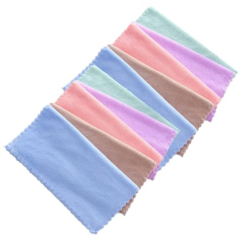 LOLIPPYY Abschminktücher Mikrofaser 10 Stück Quadratische 25x25cm Korallenvlies Handtücher Für Schonende Gesichtsreinigung Und Tägliche Anwendung
