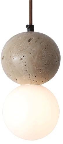 OUBBDVRT G9 Light Source Single Head Pendant Lamp Modern Industrial Style Marble Chandelier Ceiling Lighting Fixtures Bedroom Dining Room Study Decoration Hanging Light Indoor Adjustable Height