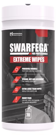 Swarfega Lingettes Extreme – Éliminent Rapidement Peinture et salissures – sans Eau – Nettoient Les Mains, Outils et Surfaces – 70 lingettes Extra‑Larges – Réservé à Un Usage Professionnel
