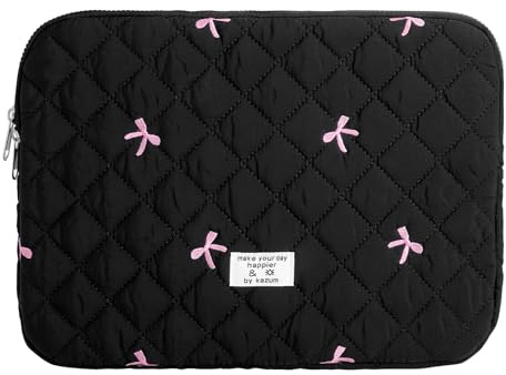 VOSSOT 15 tums iPad surfplattefodral laptop fodral robust nylon Kawaii broderi stötsäker väska fodral mjukt foder universell svart för surfplattor bärbara datorer skärmstorlek på upp till 15 tum