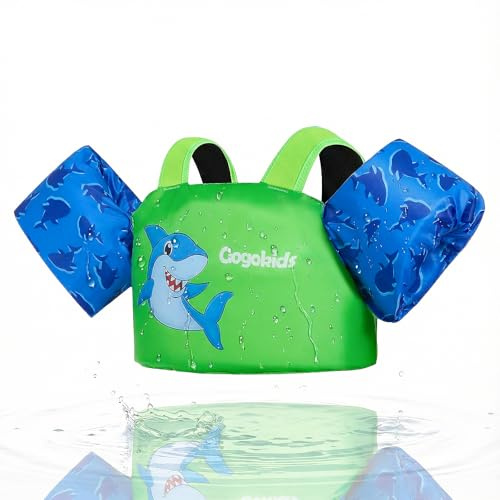 Gogokids simvinge simväst för spädbarn – bekvämt simhjälpmedel med armband för barn från 1–6 år, 11–30 kg, simträningsjacka med säkerhetsspänne och ärmar