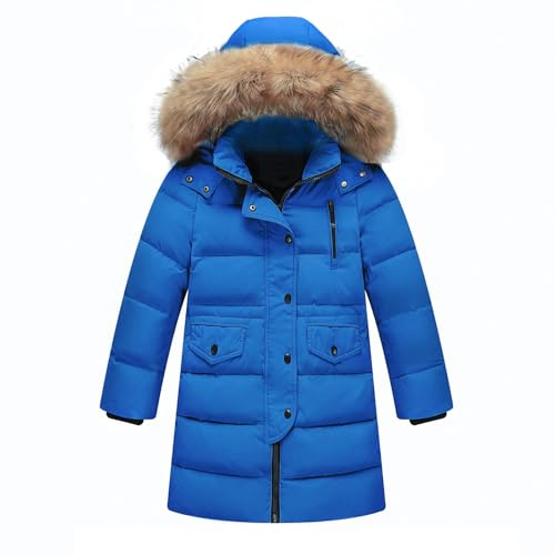 OSFVNOXV Girls Boys Padded Puffer Coat Kids Thickened Zip Up Parka Jacket Windproof Wind Coats with Faux Fur Hood