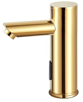 XJTNLB Waschtischarmatur Sensor Gold Automatischer Wasserhahn Bad mit Sensor Batterie Waschbecken Armaturen Infrarot Messing,Niedrig