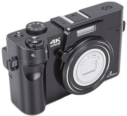 Tosuny Cámara Digital 4K, Sensor de 75MP Cámara Compacta WiFi con Zoom óptico 12X con Enfoque Automático y Flash Incorporado, para Fotografía de Viajes