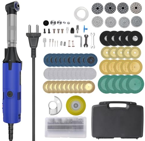 Outil De Restauration Des Joints De Carrelage (Bleu) | Meuleuse Droite Électrique 500 W,Machine à Polir, 6 Vitesses,Coude à 90 degrés Meuleuse-Polisseuse,Pour Voiture Polissage