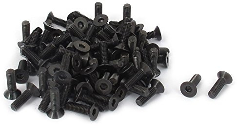 sourcing map 100 Stück M3 x 10mm Senkkopfschrauben Innensechskant Senkkopf Flachkopf Schrauben Senkschrauben Schwarz | Innensechskantschrauben Senkkopf Flachkopf Schrauben Senkschrauben