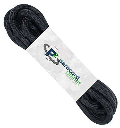 Paracord Planet para-Max Paracord 3,000 LB Tensile Strength & 5/16 Inch Diameter - Great for Towing, Hunting, Outdoor Activities and More - Black, 100 FT (Hank)