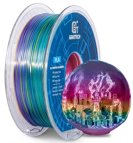 PLA filament 1.75mm Multicolor, GEEETECH Silky Rainbow 3D Drucker Filament PLA 1KG Spool, Color Gradient