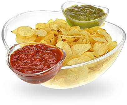Chip and Dip Acryl-Schüssel-Set (3 l Hauptschale, 180 ml Dipschalen)