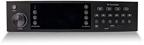 iRV Technology iRV68 AM/FM/CD/DVD/MP3/MP4/HDMI entrada y salida con ARC/Digital 5.1/sonido envolvente/Bluetooth/NFC, 3 zonas independiente de montaje en pared RV Radio estéreo con control de