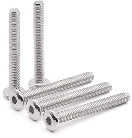 Glvaner M6-1.0 x 60mm Binding Screws Furniure Screws, Connection Bolt, Flat Round Head Socket Head Cap Screws, 304 Stainless Steel 18-8 Full Thread, 20 pcs