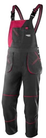 NEO TOOLS Damen-Arbeitslatzhose, Woman Line, Gr. S-XXL. Baumwoll-Polyester-Gewebe, elastischen Träger,Taschen, ISO 13688:2013