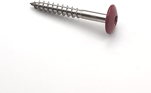 Schrauben für Fassadenplatten 4,8 x 38 mm RAL 3011 rot braun Edelstahl A2 50 Stück