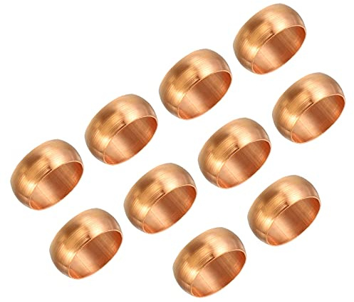 PATIKIL 50pz 12mm Tubo OD Compressione Manicotti Ghiere Ghiera Montaggio | Compressione Montaggio Assortito Kit, Rame, per Aria Acqua Gas