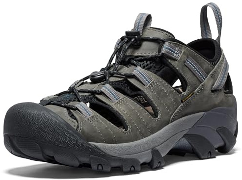 KEEN Arroyo 2 - Sandalias de senderismo con puntera cerrada para hombre, Gris acero/azul marino medianoche, 10